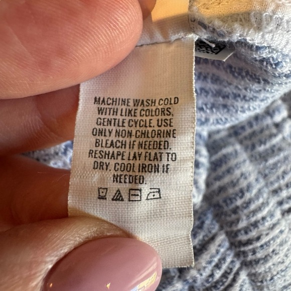 Aerie - Blue Striped Knit Pants Sz M - Picture 7 of 8